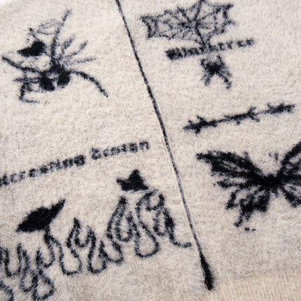 Casual Butterfly Spider Jacquard Cardigan