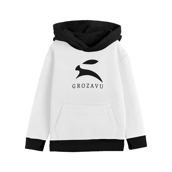Sweat à capuche blanc pour filles – Grozavu Classic Edition