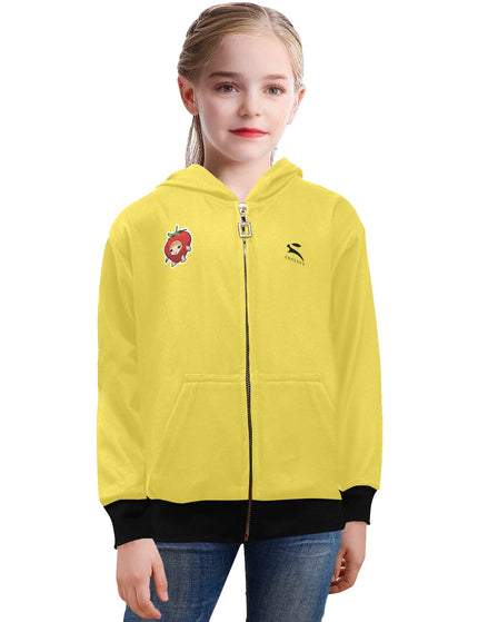 Girls Yellow Zip Hoodie – Grozavu Bright Edition