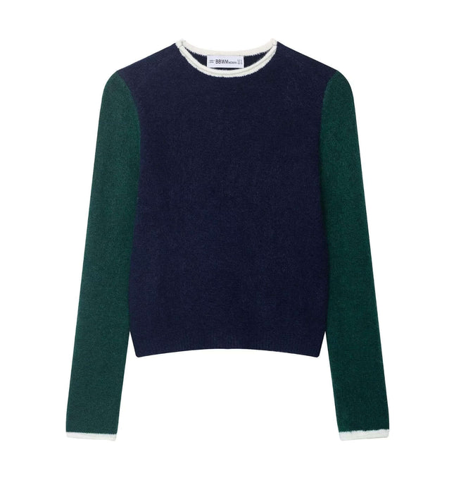 Pull en tricot patchwork à blocs de couleur