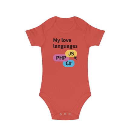 My Love Languages Baby Bodysuit - Combed Cotton Infant Onesie for Tech-loving Parents