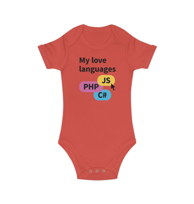 My Love Languages Baby Bodysuit - Combed Cotton Infant Onesie for Tech-loving Parents