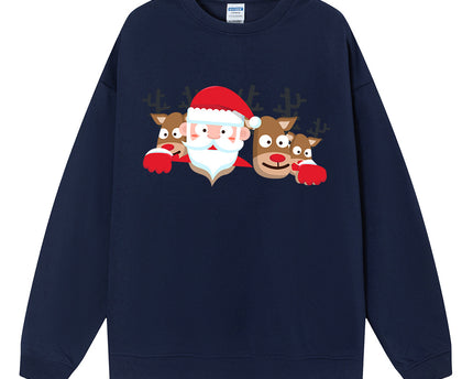 Hoodie à capuche de longueur moyenne avec imprimé de renne de Noël