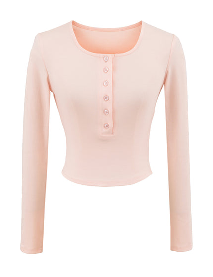 T-shirt à manches longues avec col en V