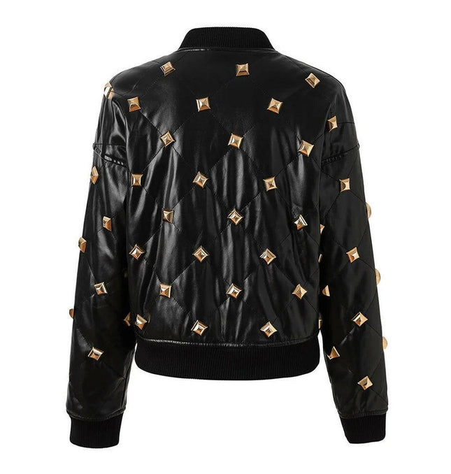 Stand Out in Style: Grozavu's Rivet Buckle Leather Jacket for Fall/Winter! at €141.99