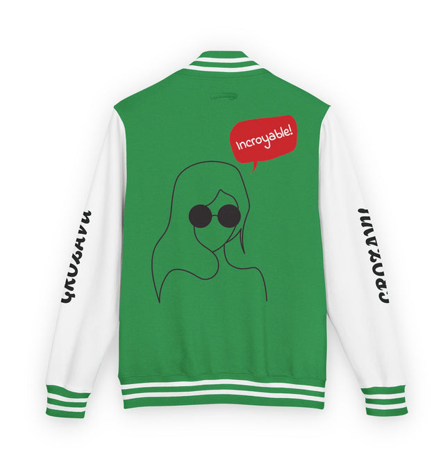 Unisex Heavyweight Letterman Jacket - Stylish & Chic with 'Incroyable!' Design