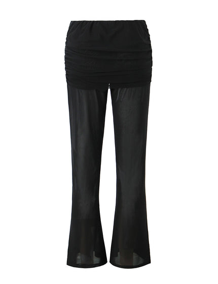 Mesh slim fit hip hugging casual pants