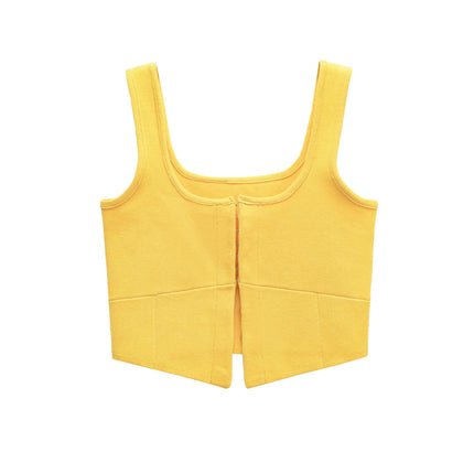 Camiseta sin mangas de punto ajustada