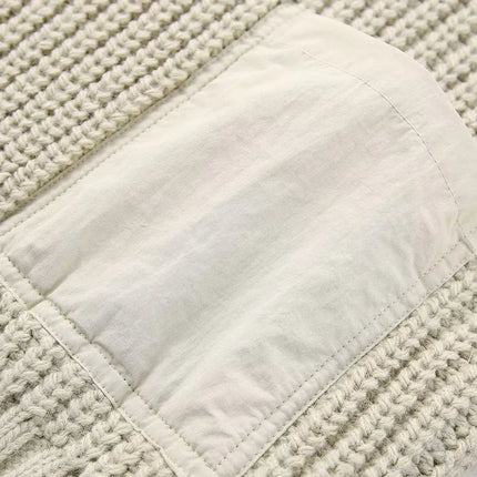 Contrast Cropped Knit Sweater – Slim Fit