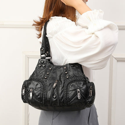 Vintage Damenhandtasche große Kapazität Schulter Umhängetasche