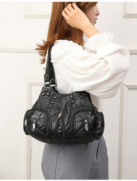 Vintage Damenhandtasche große Kapazität Schulter Umhängetasche