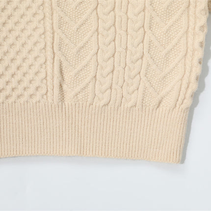Letter Beaded Knit Sweater – Loose Fit