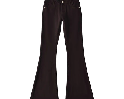 Style Retro Low Waist Buttoned Flared Denim Pants