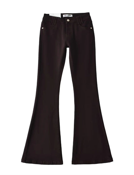 Style Retro Low Waist Buttoned Flared Denim Pants