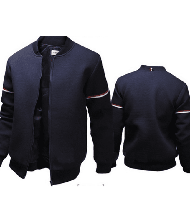 Sporty Sophistication: Slim Fit Men's Solid Color Outdoor Jacket!