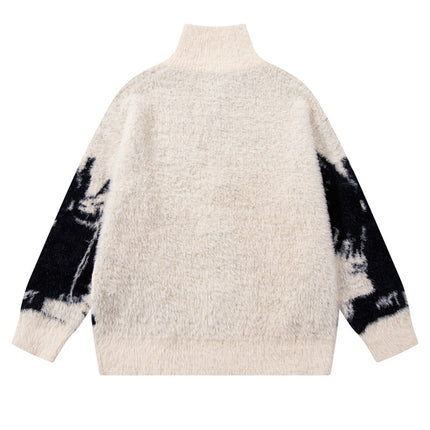 Cardigan en tricot jacquard floral Angel Girl – Coupe ample