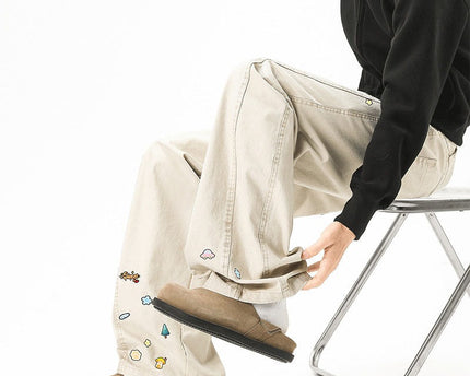 Pantalones Cargo Divertidos Estilo Unisex Tendencia Holgados de Pierna Ancha Casual de Calle Larga