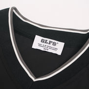 Camisa de Manga Larga con Cuello en V Deportiva Impermeable Negra Blanca