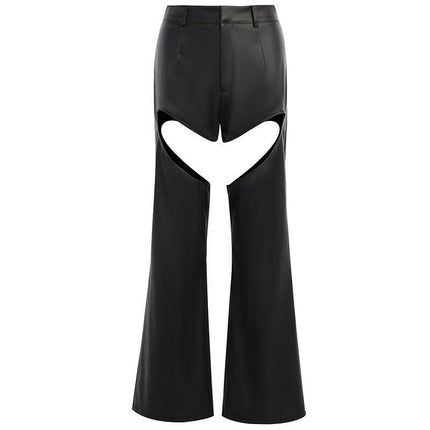 Trendy Loose Leather Pants: Streetwear Chic at €49.00