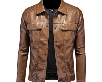 Veste en cuir noir premium pour hommes Night Rider