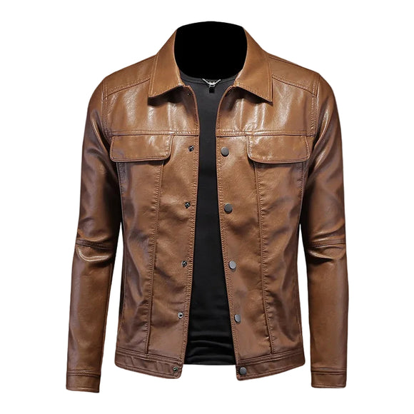 Giacca in pelle nera premium da uomo Night Rider