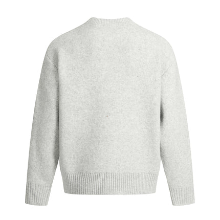 Einfacher einfarbiger semi-hoher Kragenpullover – Lockere Passform Unisex Strickwaren
