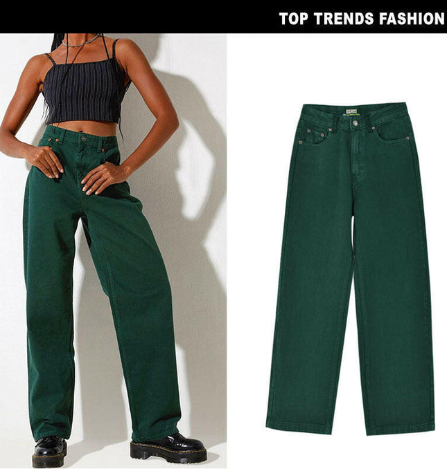 Chic Emerald Denim: Elevate Your Style with Hot Girl Pants! at €51.99