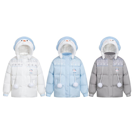Manteau en coton à capuche en peluche