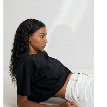 Spicy Sport Crop Top Women – Loose Fit Pure Cotton T-Shirt