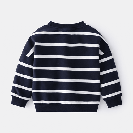 Casual Striped Loose Round Neck Pullover Cotton Sweater at €23.99