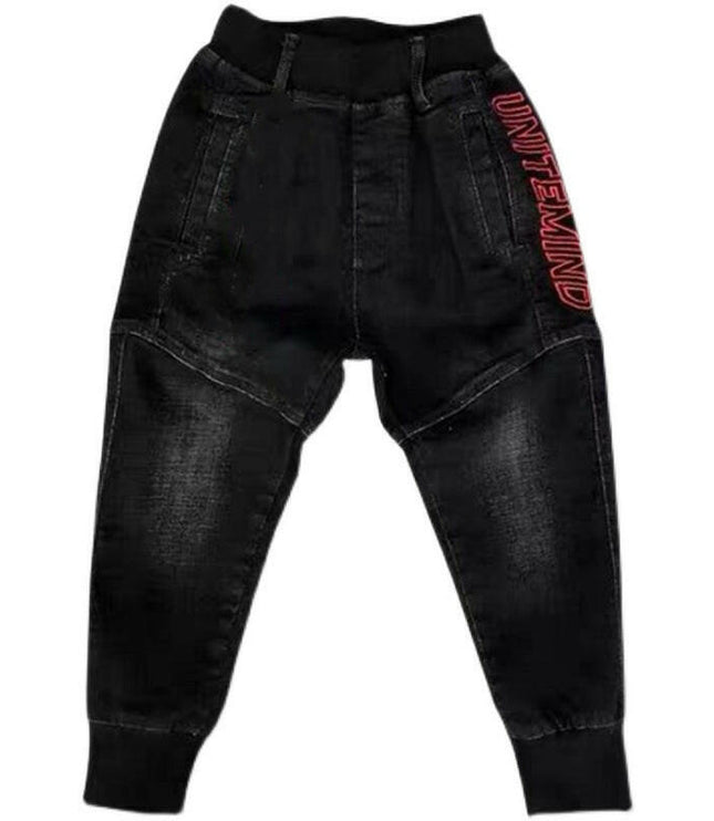 Kids Black Stripe Jeans - GrozavuShop