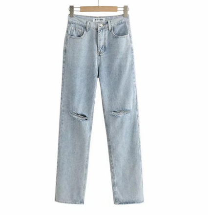 Women's Loose Fit Jeans Ripped Wide Leg at €85.99