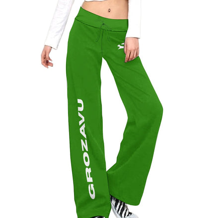 Green Wide-Leg Pants – Grozavu Street Edition