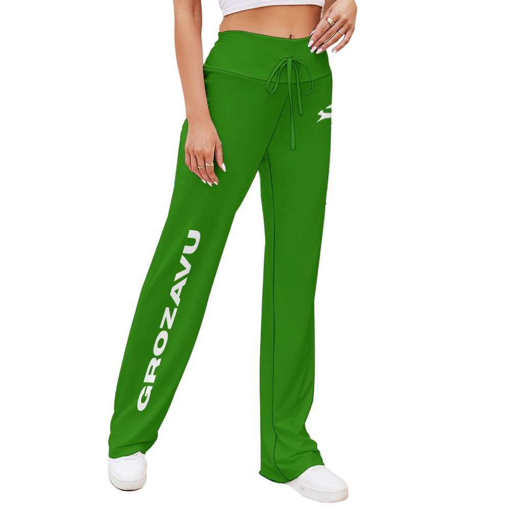 Green Wide-Leg Pants – Grozavu Street Edition