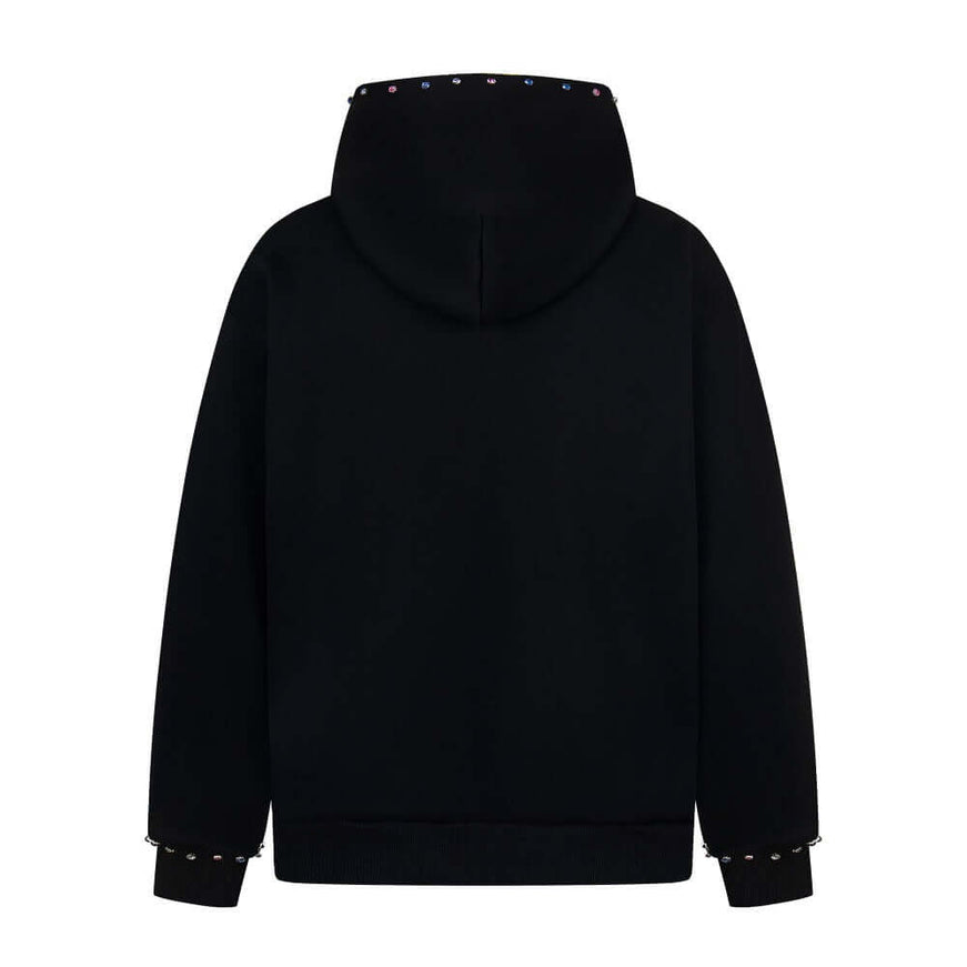 Capital Letter Printed Hooded Jacket styling detail - Premium Streetwear