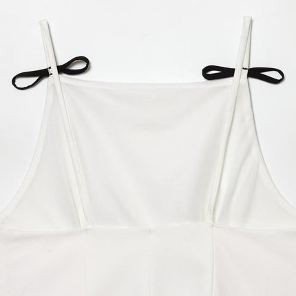 Casual Bow Detail Strap Top – Slim Fit