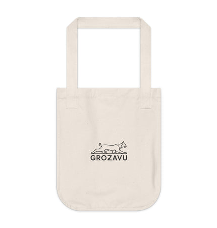 Stay Positive Organic Canvas Tote Bag - Eco-Friendly Dog Lover's Tote for Everyday Adventures