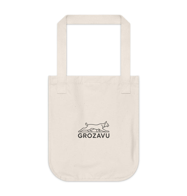 Stay Positive Organic Canvas Tote Bag - Eco-Friendly Dog Lover's Tote for Everyday Adventures