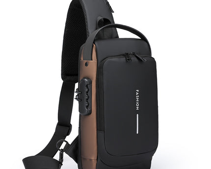 Geantă de piept mare capacitate anti-furt cu parolă pentru motocicletă