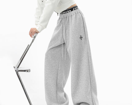 Cleanfit Two-Way Waistband Casual Pants Men Winter Loose Fit Track Pants Streetwear Lazy Style Wide Leg Pants