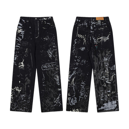 Chic Streetwear: Casual Printed High-Waist Jeans at €49.00