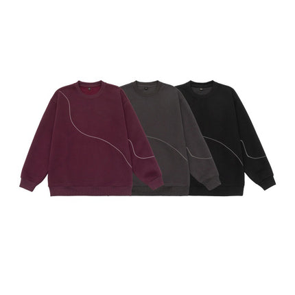 Round Neck Letter Print Hoodie – Loose Fit