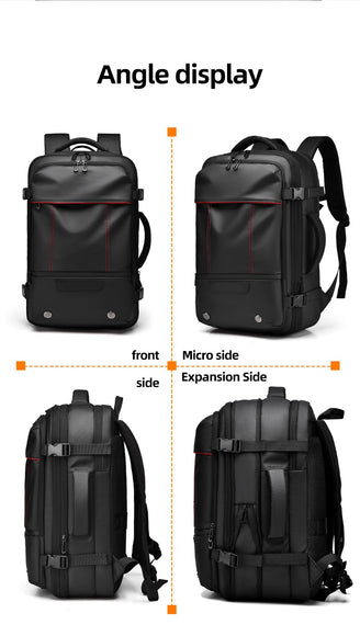 Oxford Cloth Business Travel Backpack – Black, Grey & Blue