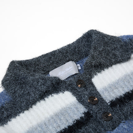 Suéter de Cuello Polo a Rayas de Corte Holgado