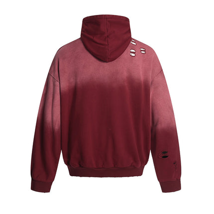 Tie-Dye Farbverlauf Halb-Reißverschluss Hoodie – Lockere Passform