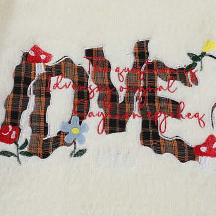 Knit Sweater with Letter Applique