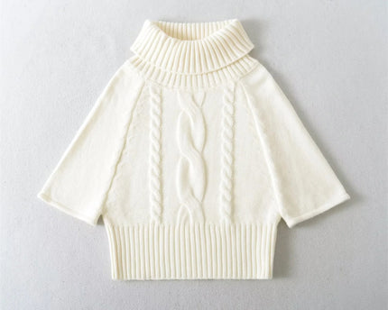 Multi-Wear Vintage Cable Knit Cape High Neck Sweater