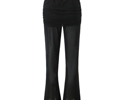 Mesh slim fit hip hugging casual pants