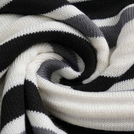 Pull en tricot à lettres en blocs de couleurs - Coupe ample