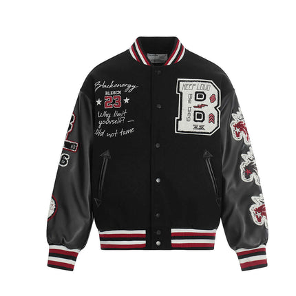 Heavy Embroidery Baseball Jacket – Thick Fit featuring bold embroidery and a stylish design, perfect for cool weather.